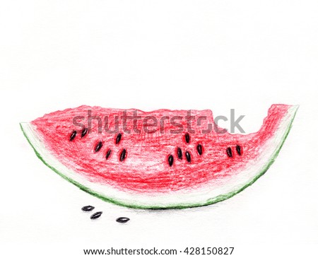 Watermelon Slices Watercolor Painting Stock Illustration 343111508