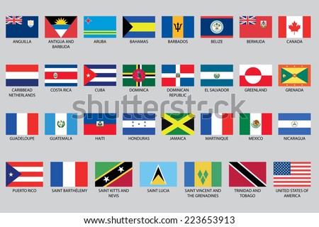 North America Continent Flag Pack Stock Vector 215005867 - Shutterstock