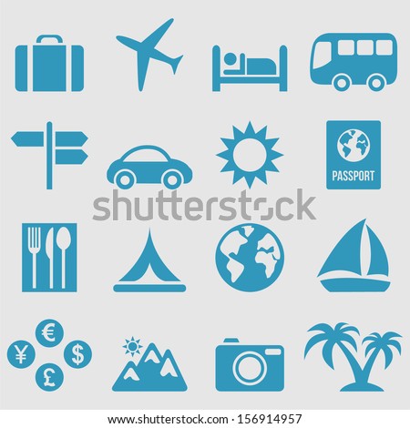 Travel Icons Setvector Stock Vector 130999271 - Shutterstock