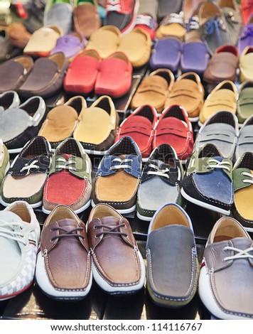 Lots Sneaker Shoes On Sale Stock Photo 66946150 - Shutterstock