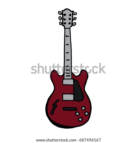 Cartoon Guitar Stock Vector 113461471 - Shutterstock