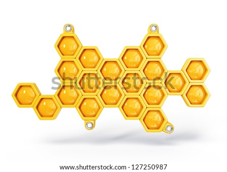 Yellow Black Honeycomb Background 3d Image Stock Illustration 127471640