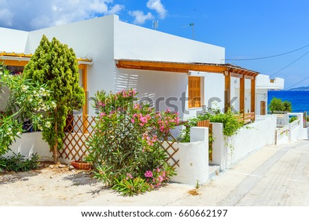 Grey House Porch Red Door White Stock Photo 96712000 