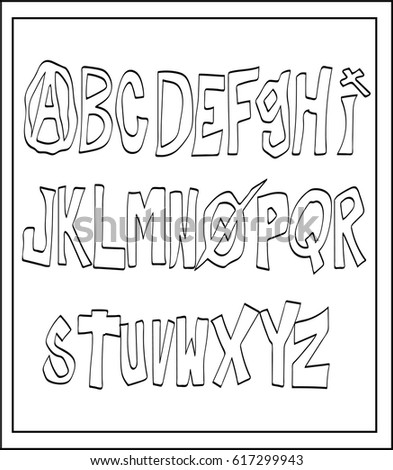 Grungy Hand Drawn Lowercase Alphabet Font Stock Illustration 26872750 ...