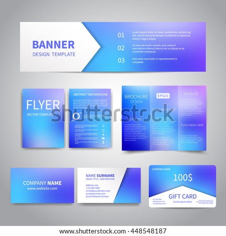 Banner Flyers Brochure Business Cards Gift Stock Vector 432083425 Shutterstock Business Cards And Brochures Templates