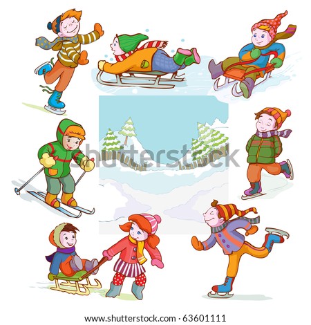 Vector Illustration Cute Kids Sitting On Stock Vector 86796316 ...