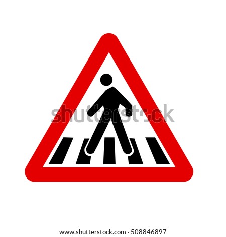 Traffic Sign Pedestrian Crossing Stock Vector 121623247 - Shutterstock