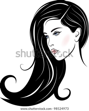 Beautiful Woman Face Vector Illustration Stock Vector 97950902 ...