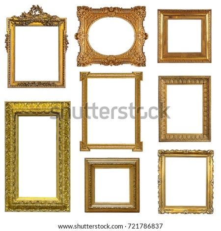 Decorative Gold Empty Wall Picture Frames Stock Photo 18088333 ...