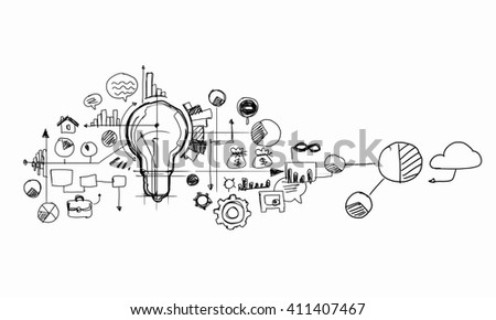 Sketched Business Background Stock Illustration 411407467 - Shutterstock