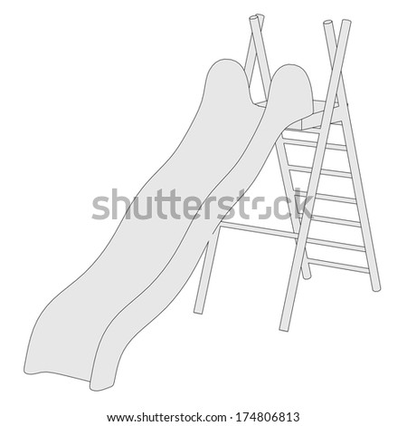 Black Outline Vector Slide On White Stock Vector 125657771 - Shutterstock