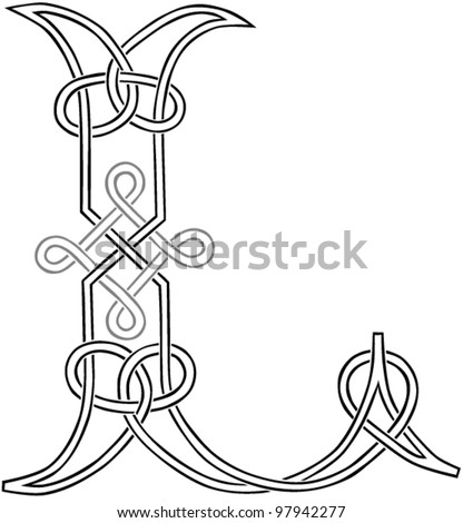 vector outline letter Q Capital Letter Vector Stylized Knotwork Celtic Stock