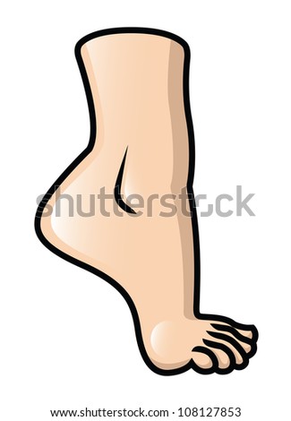 Illustration Cartoon Foot Side View Eps10 Stock Vector 108123086 ...