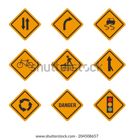 Natural Disaster Warning Signs Caution Danger Stock Vector 302759177 ...