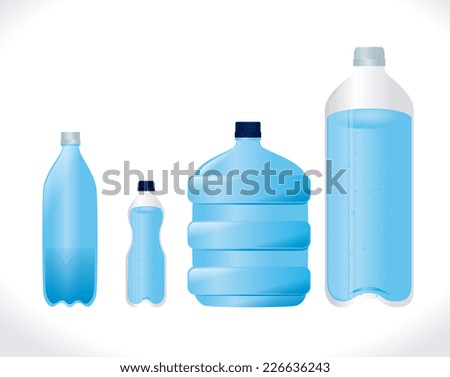 Set Plastic Bottle Stock Vector 156303491 - Shutterstock