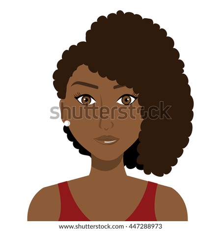 Teenager Cartoon African American Girl Curly Stock Vector 210163870 ...