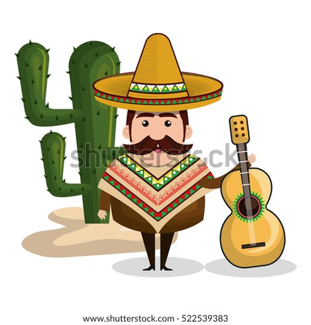 Mexican Cartoon Character Stock Vector 141337072 - Shutterstock