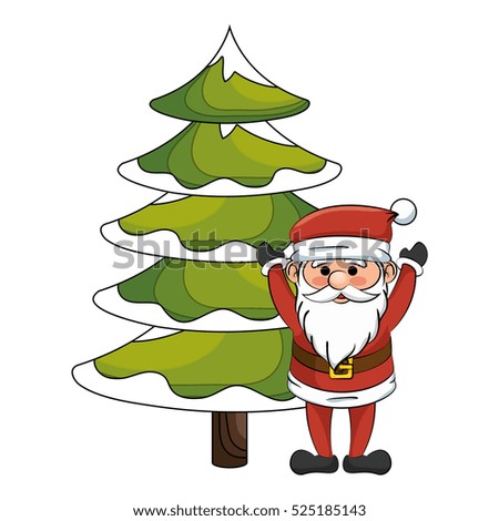 Illustration Sketch Christmas Tree Santa Claus Stock Vector 222933292