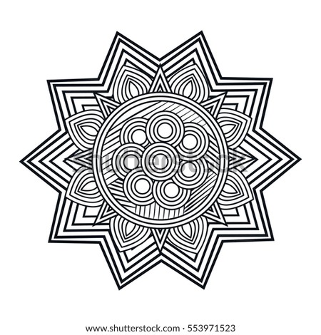 Download Vector Sunflower Black White Bohemian Texture Stock Vector ...