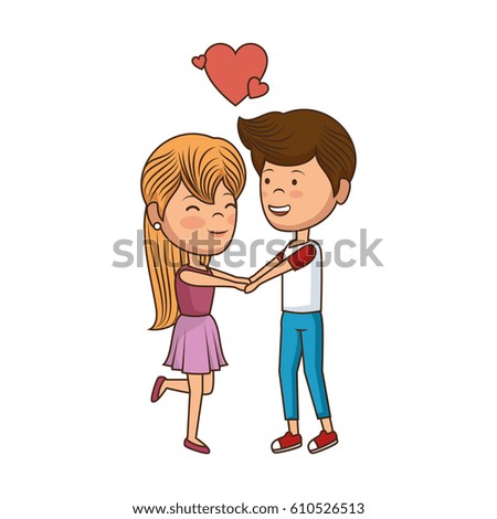 Lovely Girl Boy Valentines Day Love Stock Vector 352386851 - Shutterstock