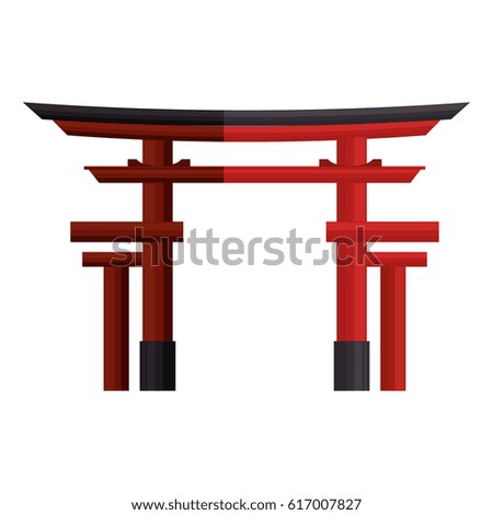 Japan Gate Isolated On White Torii Stock Illustration 