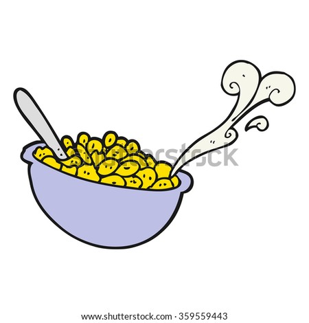Freehand Drawn Cartoon Bowl Cereal Stock Vector 350935700 - Shutterstock