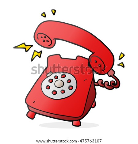 Freehand Drawn Cartoon Ringing Telephone Stock Illustration 474793393