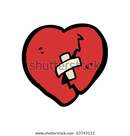 Valentine Cracked Heart Cartoon Stock Illustration 95891320 - Shutterstock