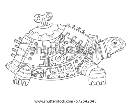 Download Turtle Coloring Book Adults Vector Illustration Stock ...