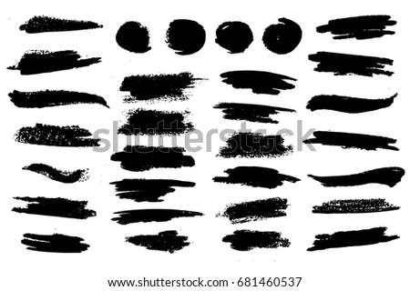 Big Collection Black Paint Ink Brush Stock Vector 572937658 - Shutterstock