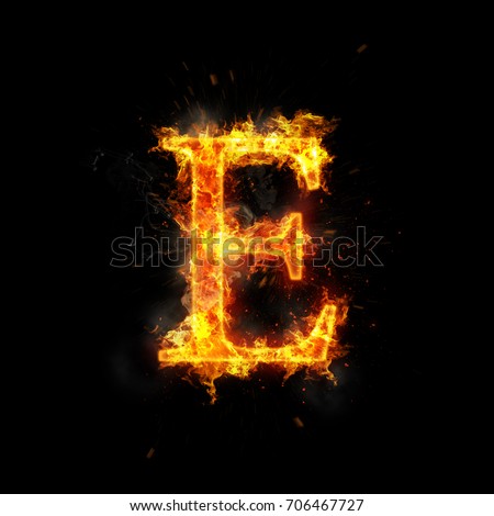Fiery Burning Letter E Stock Illustration 52014529 - Shutterstock