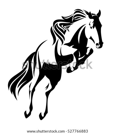 Beautiful Horse Vector Illustration Black White Stock Vector 90077527 ...