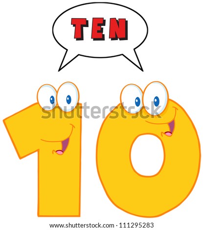 Number Ten Cartoon Character Stock Vector 100734547 - Shutterstock