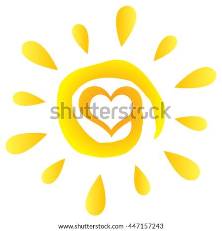 Abstract Sun Heart Stock Vector 73934104 - Shutterstock