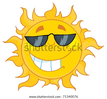 Smiling Sun Sunglasses Stock Vector 71387743 - Shutterstock