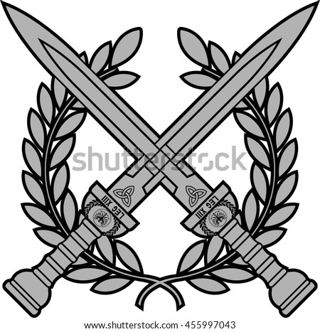 Roman Swords Wreath Vector Illustration Stock Vector 68074012 ...