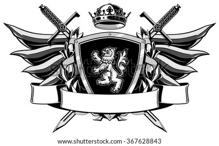 Coat Arms Wings Anchor Swords Shield Stock Vector 367629671 - Shutterstock