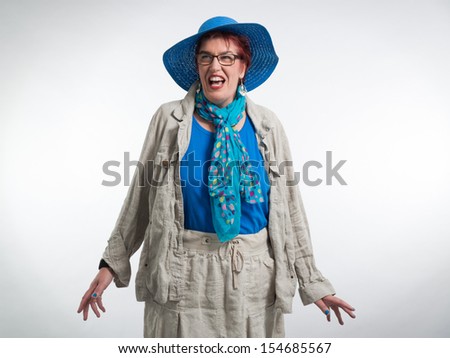 Happy Smiling Middle Aged Woman Red Stock Photo 154675223