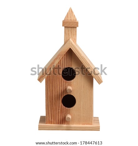 Wooden Miniature Birdhouses Black Background Stock Photo 