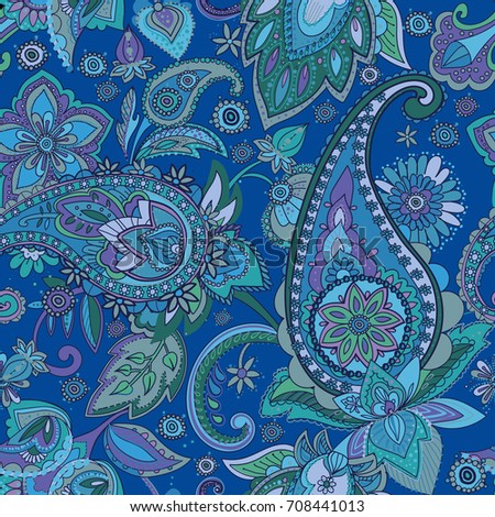 Oriental Seamless Paisley Pattern Floral Wallpaper Stock Vector ...