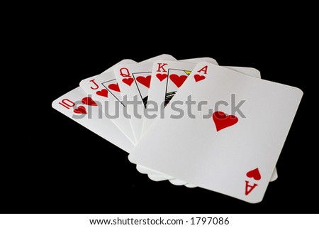 Poker Hand Showing Royal Flush Hearts Stock Photo 10478851 - Shutterstock