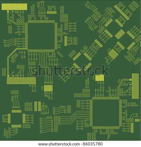 Printed Circuit Board Chip Cpu Processor Stock Vector 131630534 ...