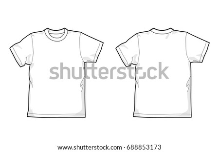 Download Blank Tshirt Template Front Back Stock Vector 104962142 ...