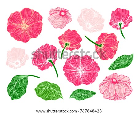 Hand Drawn Flowers Background Stock Vector 67506811 - Shutterstock