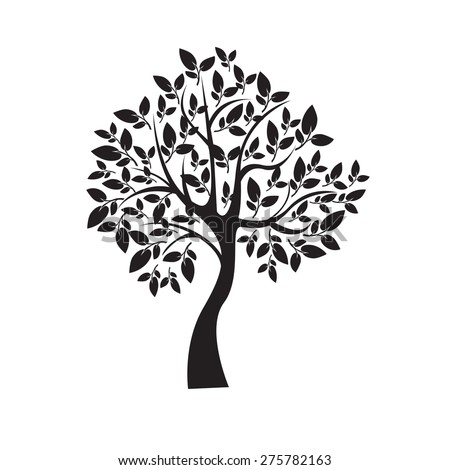 Black Tree Silhouette Isolated On White Stock Vector 102856430 ...