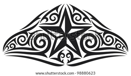 Star Tattoo Tribal Design Stock Vector 88223143 - Shutterstock