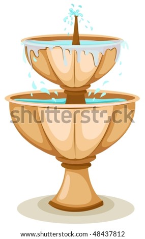 Illustration Isolated Fountain On White Background Stock Vector