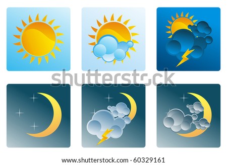 Cartoon Weather Symbols Set On White Stock Illustration 57431245 ...