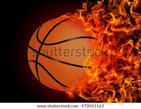 Vector Basketball Ball Enveloped Fire Flames Stock Vector 65023996 ...