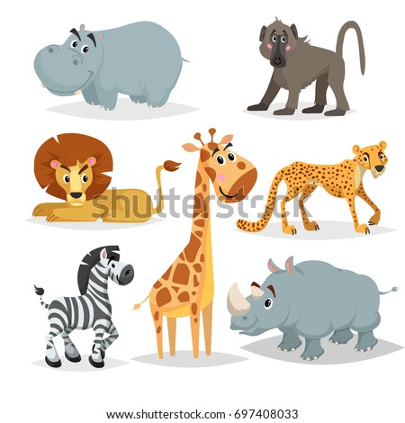 Vector Illustration Cute Animal Set Including Stock Vector 311570003 ...